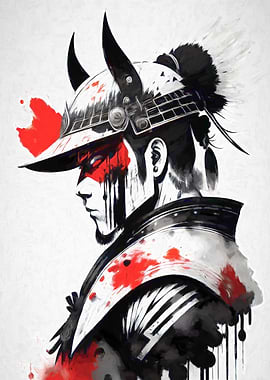 Japan Ink Style Samurai