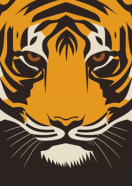 Tiger portrait cartoon