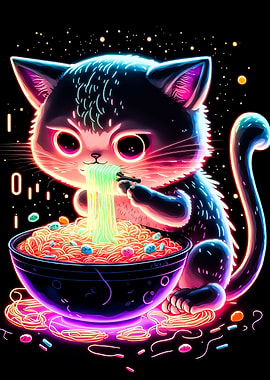 cat ramen neon