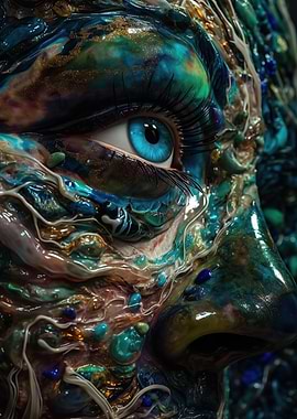 Woman Aqua pouring texture