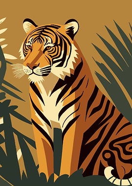 Tiger portrait cartoon