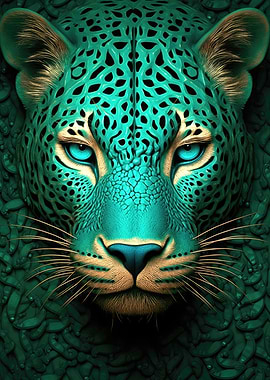 Green Futurist Leopard
