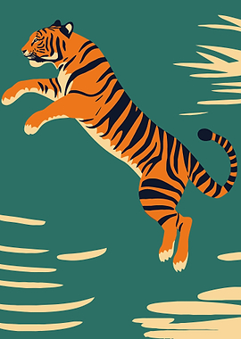 Tiger portrait cartoon