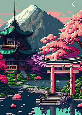 japan cityscape pixel