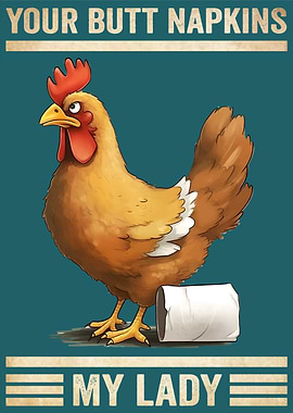 Chicken Butt Napkins Lady