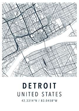 DETROIT SIMPLE MAP