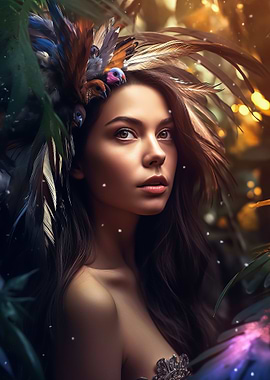 Exotic Feather Head Woman