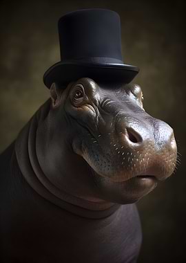 Hippo with top Hat