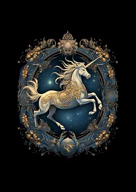 Unicorn Rearing On Hind