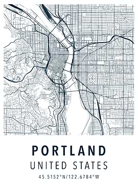 portland simple map
