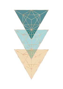 Teal Geometric Nursery Art