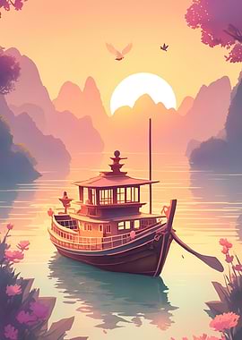 Asian Sunset Serenade