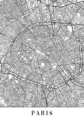 Paris White Map