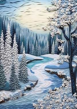 Quilled Winter River