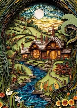 Quilled Enchanted Village