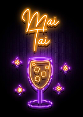 Mai Tai Cocktail Neon