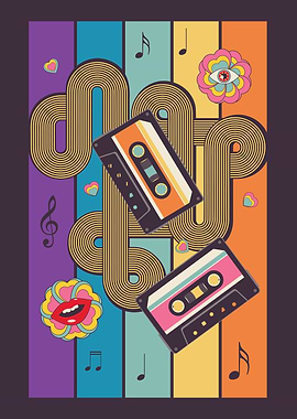 Cassette with rainbow