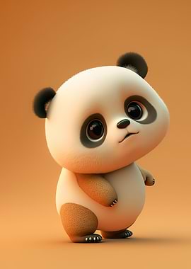 Cute baby white panda