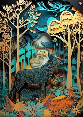 Paper Craft Wolf