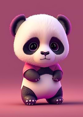 Cute baby white panda