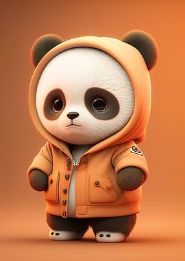 Cute baby white panda