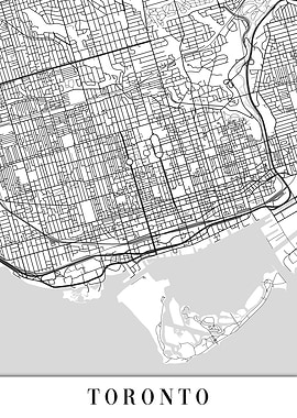 Toronto White Map