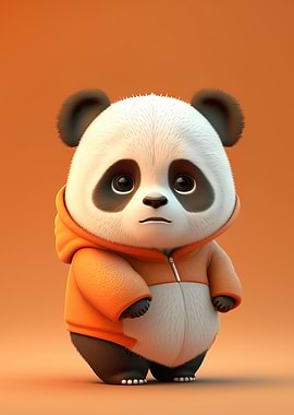 Cute baby white panda