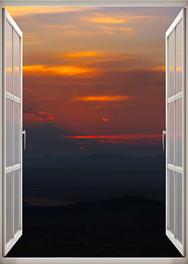 Window view mountain