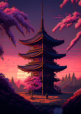 japan cityscape pixel