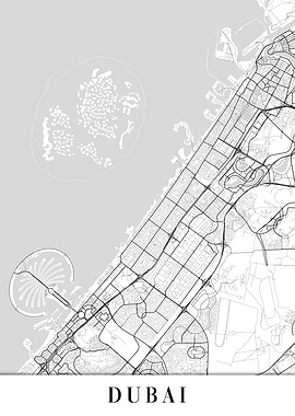 Dubai White Map