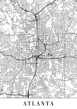Atlanta White Map