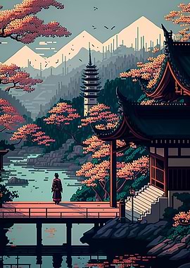 japan cityscape pixel