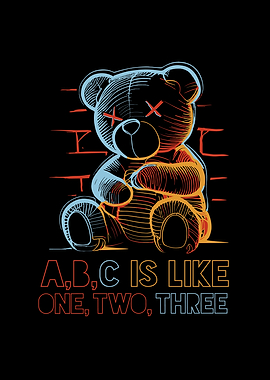 Neon teddy bear toy design