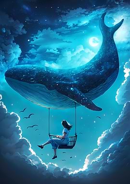 Fly To The Moon With Whale