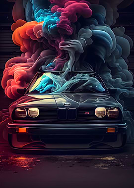 Black BMW E30 Smoke