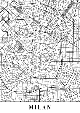 Milan White Map