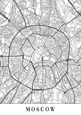 Moscow White Map