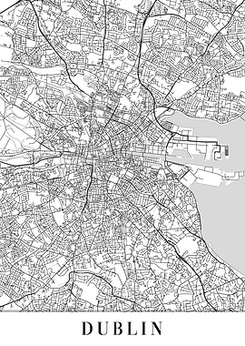 Dublin White Map