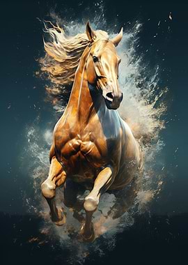 Brown Wild Cute Race Horse