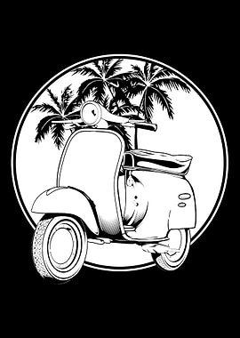 Scooter Bike Palm Tree