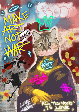 Monalisa Cat Graffiti