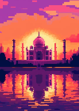 Taj Mahal pixel art