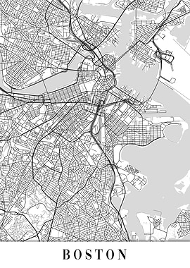 Boston White Map