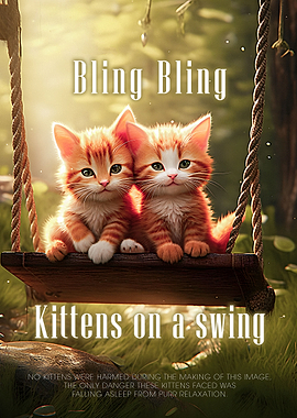 Kittens on a swing