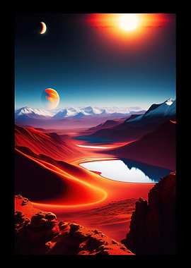 Lake Desert And Mountains