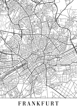 Frankfurt White Map