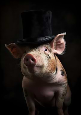 Pig with top Hat