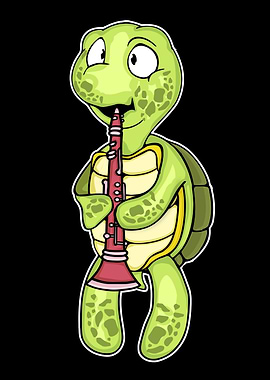 Clarinet Player Sea Turtle