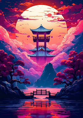 Colorful painting japanese