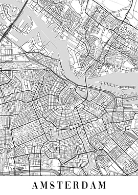 Amsterdam White Map